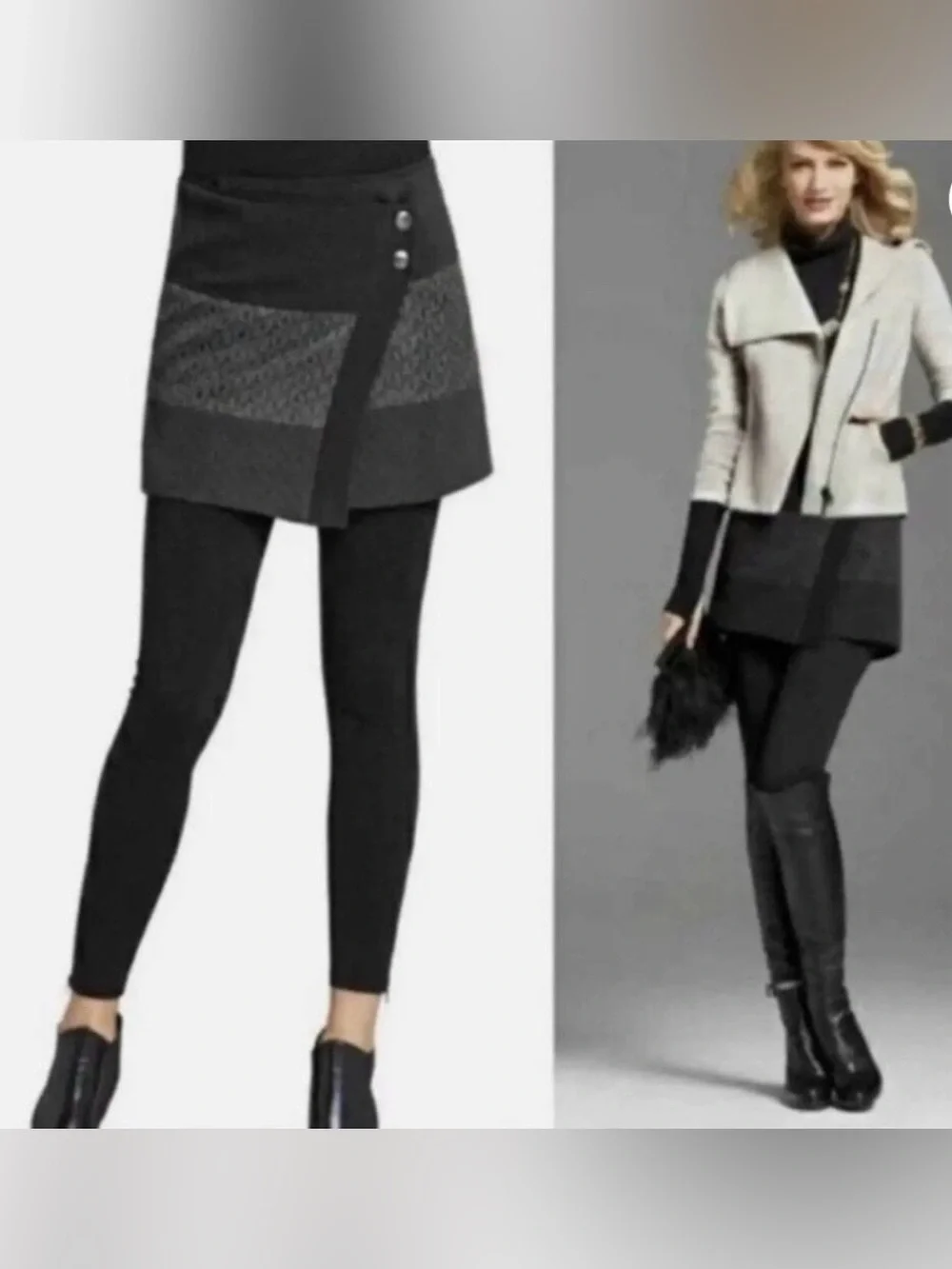 CAbi 926 Swathe Black Wrap Mini Skirt
